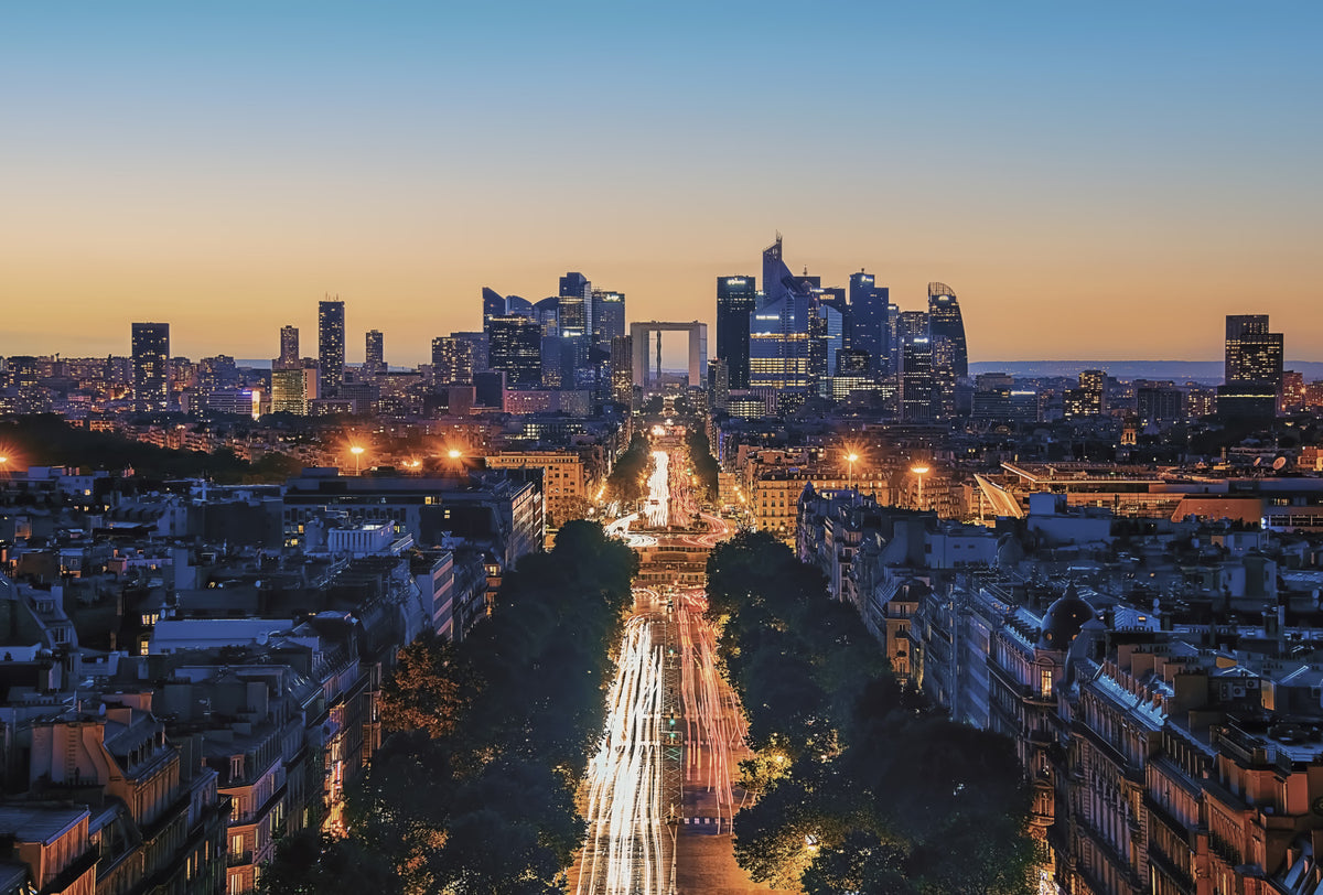Metropolis Dusk Wall Mural in your room — zoomed