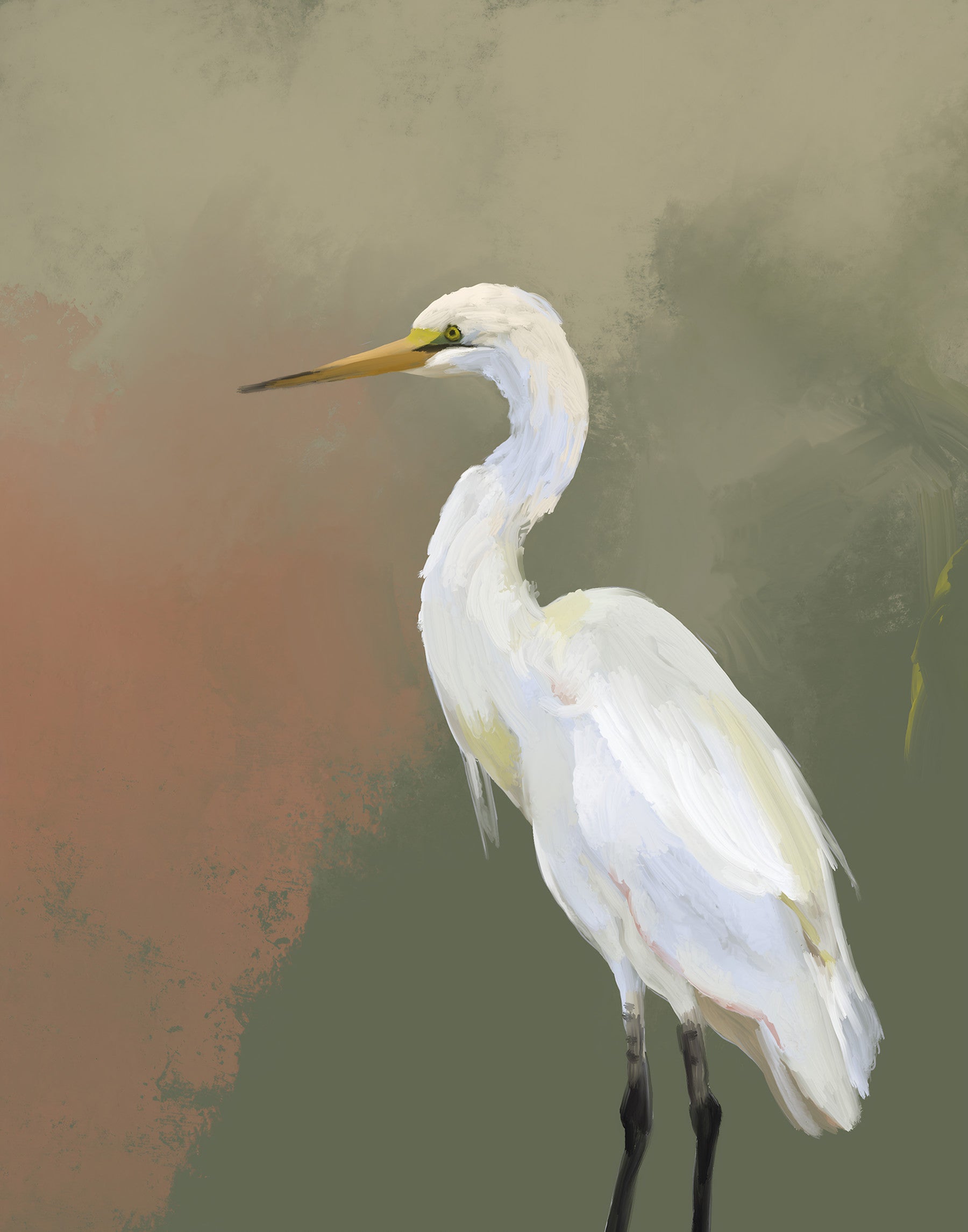 Egret Elegance Wall Mural
