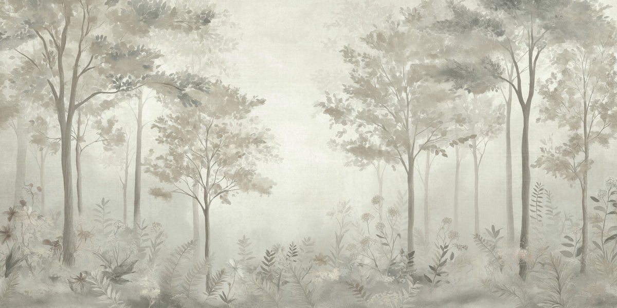 Scandinavian forest – Dusty Green Wall Mural
