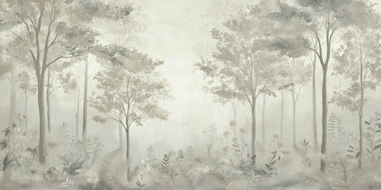 Scandinavian forest – Dusty Green Wall Mural