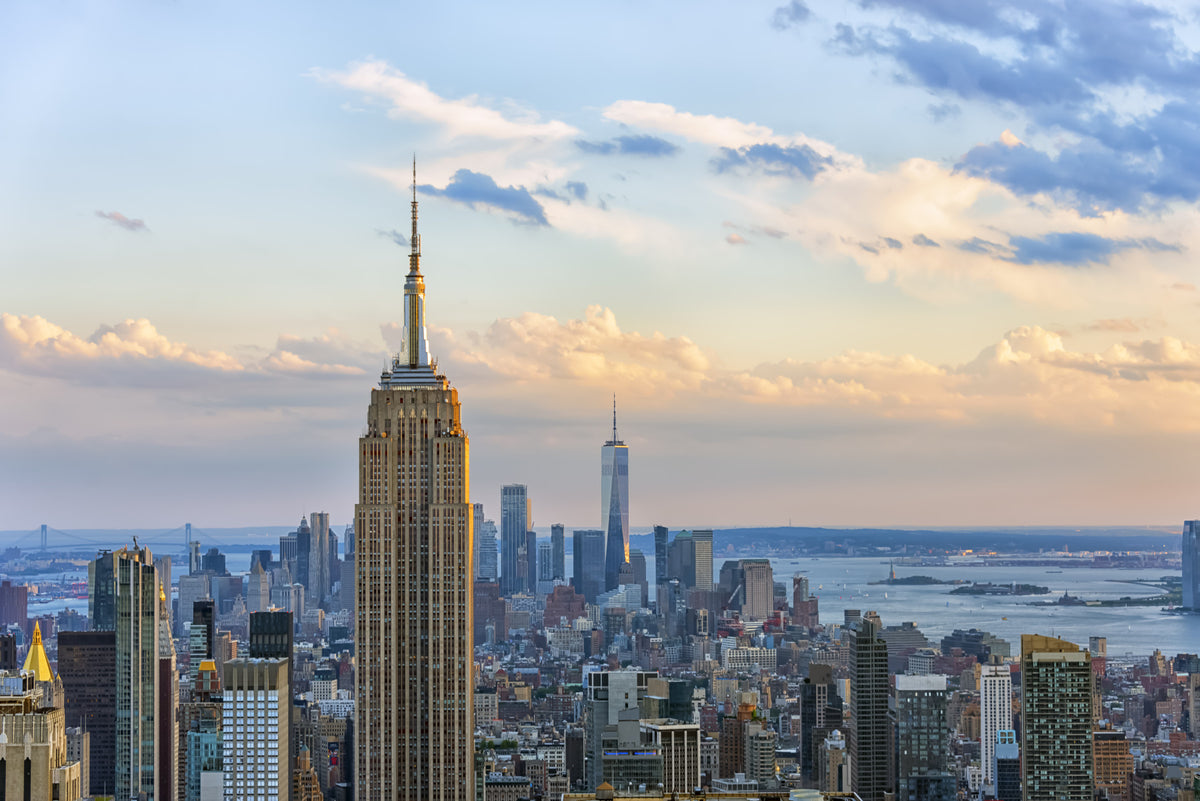 Metropolis Sunset Hues Wall Mural in your room — zoomed