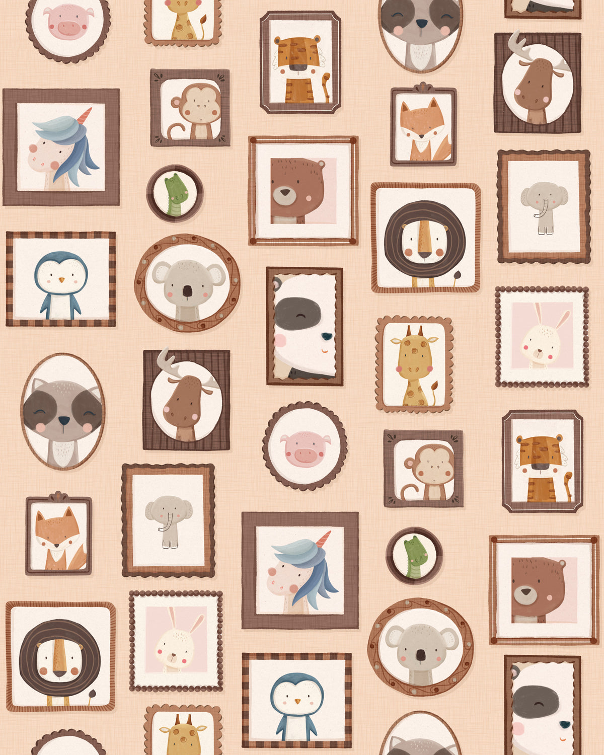 Cute Animal Portraits Wallpaper⁠ in your room — zoomed