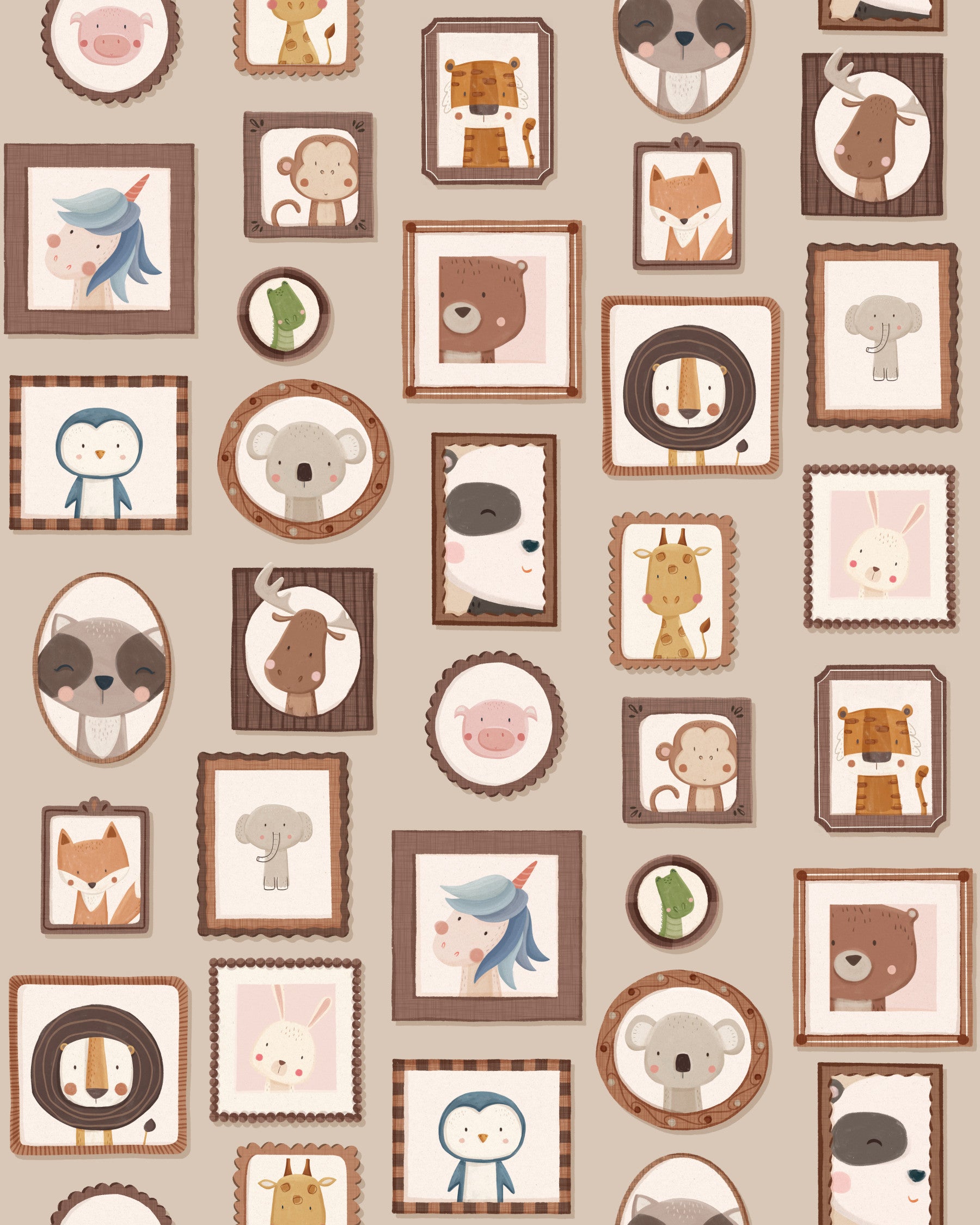 Cute Animal Frames Wallpaper⁠