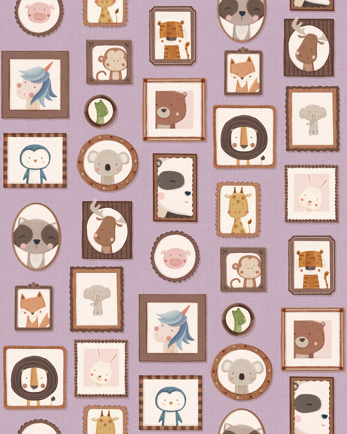 Animal Portraits Gallery Wallpaper⁠ in your room — zoomed