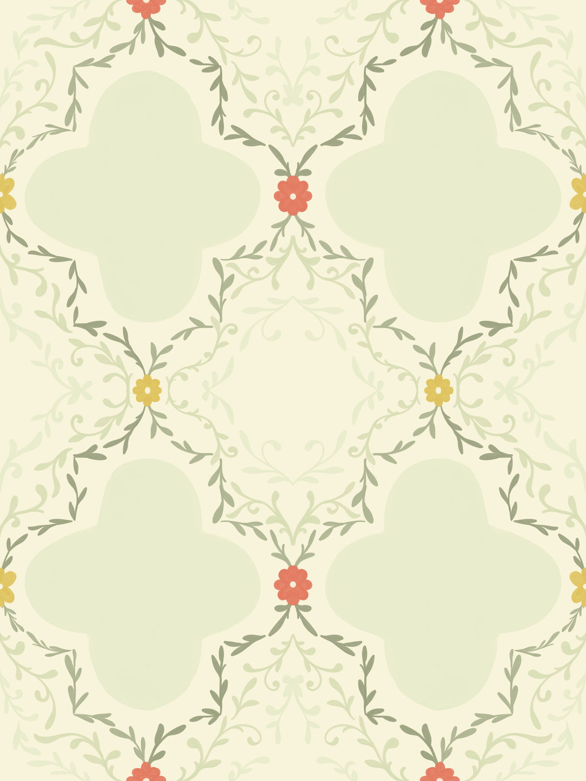 Quatrefoil Vines Wallpaper⁠
