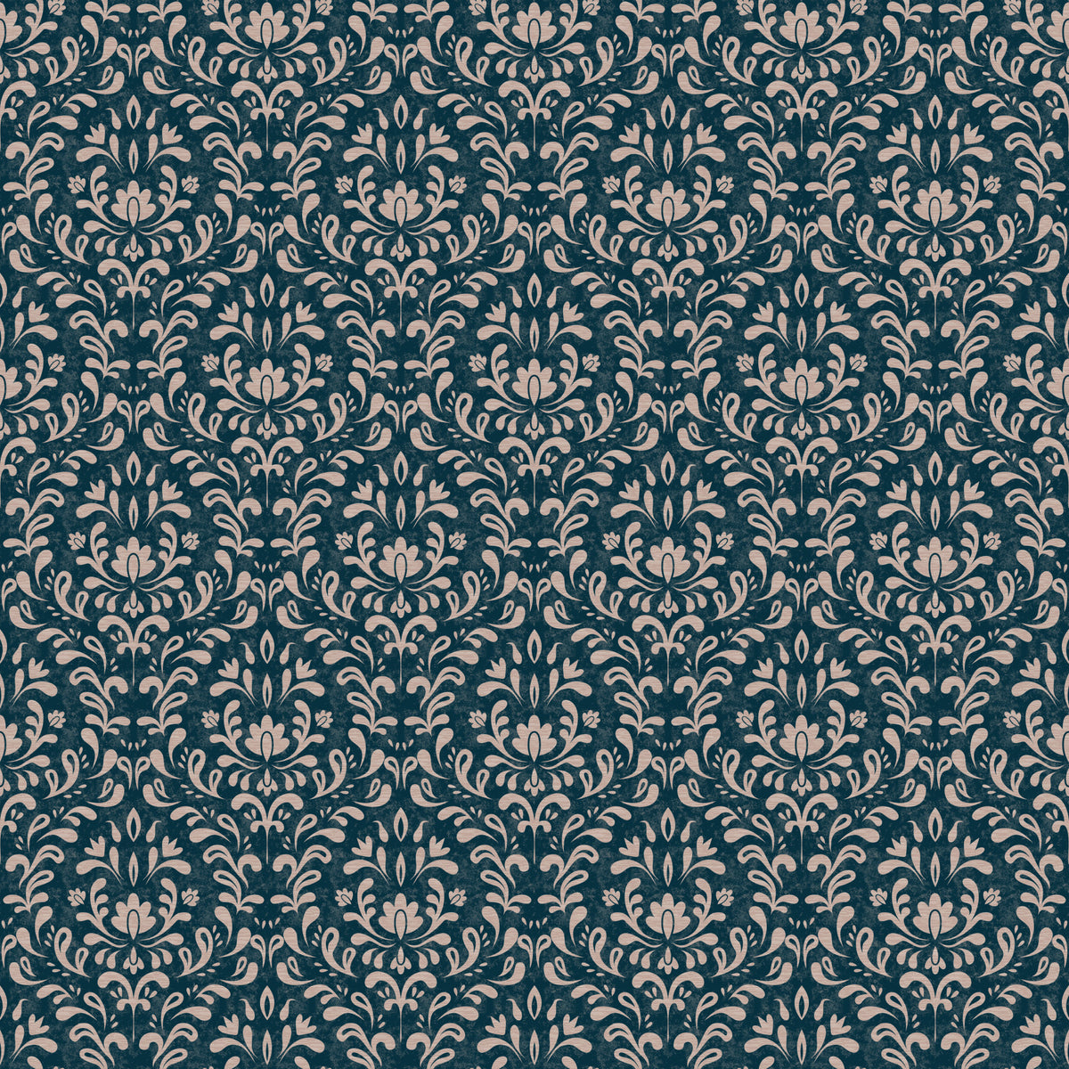 Vintage DARK BLUE DAMASK Wallpaper⁠