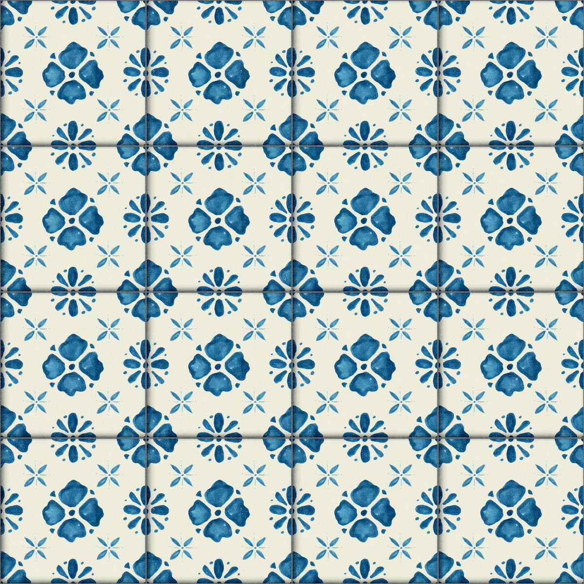 Farmhouse Classic Backsplash Blue Wallpaper⁠