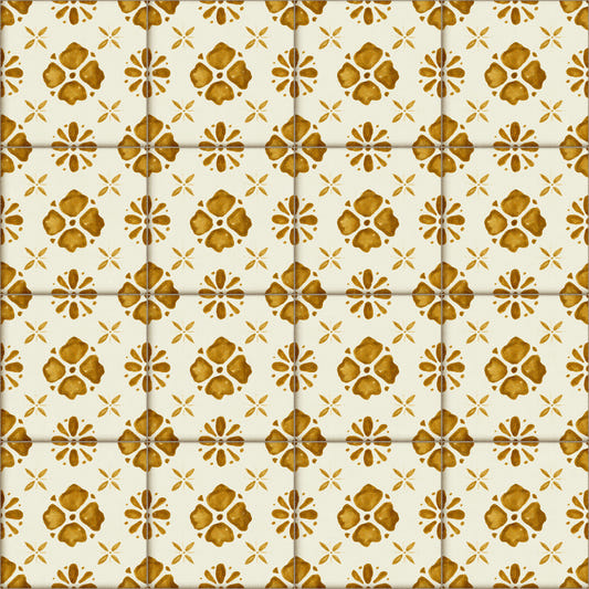 Farmhouse Classic Backsplash Gold Wallpaper⁠