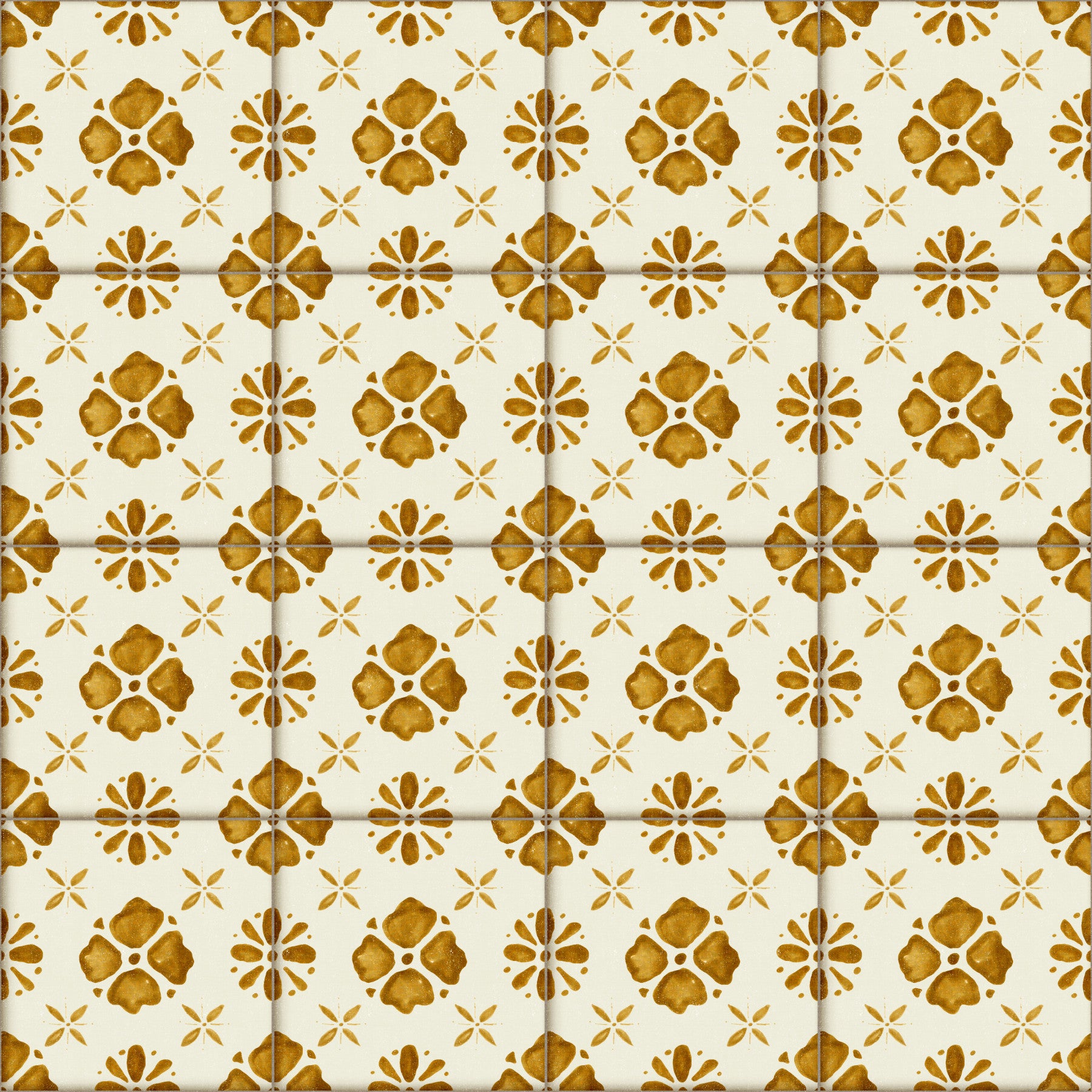 Farmhouse Classic Backsplash Gold Wallpaper⁠