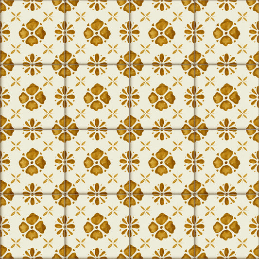 Farmhouse Classic Backsplash Gold Wallpaper⁠