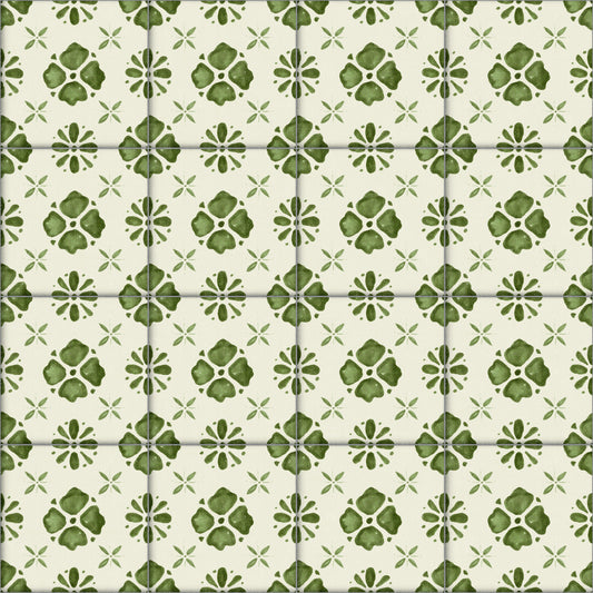 Farmhouse Classic Backsplash Olive Wallpaper⁠