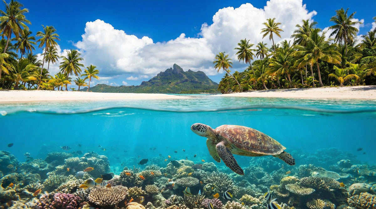 Tropical Marine Life Wall Mural in your room — zoomed