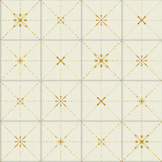Farmhouse Delicate Backsplash Gold Wallpaper⁠