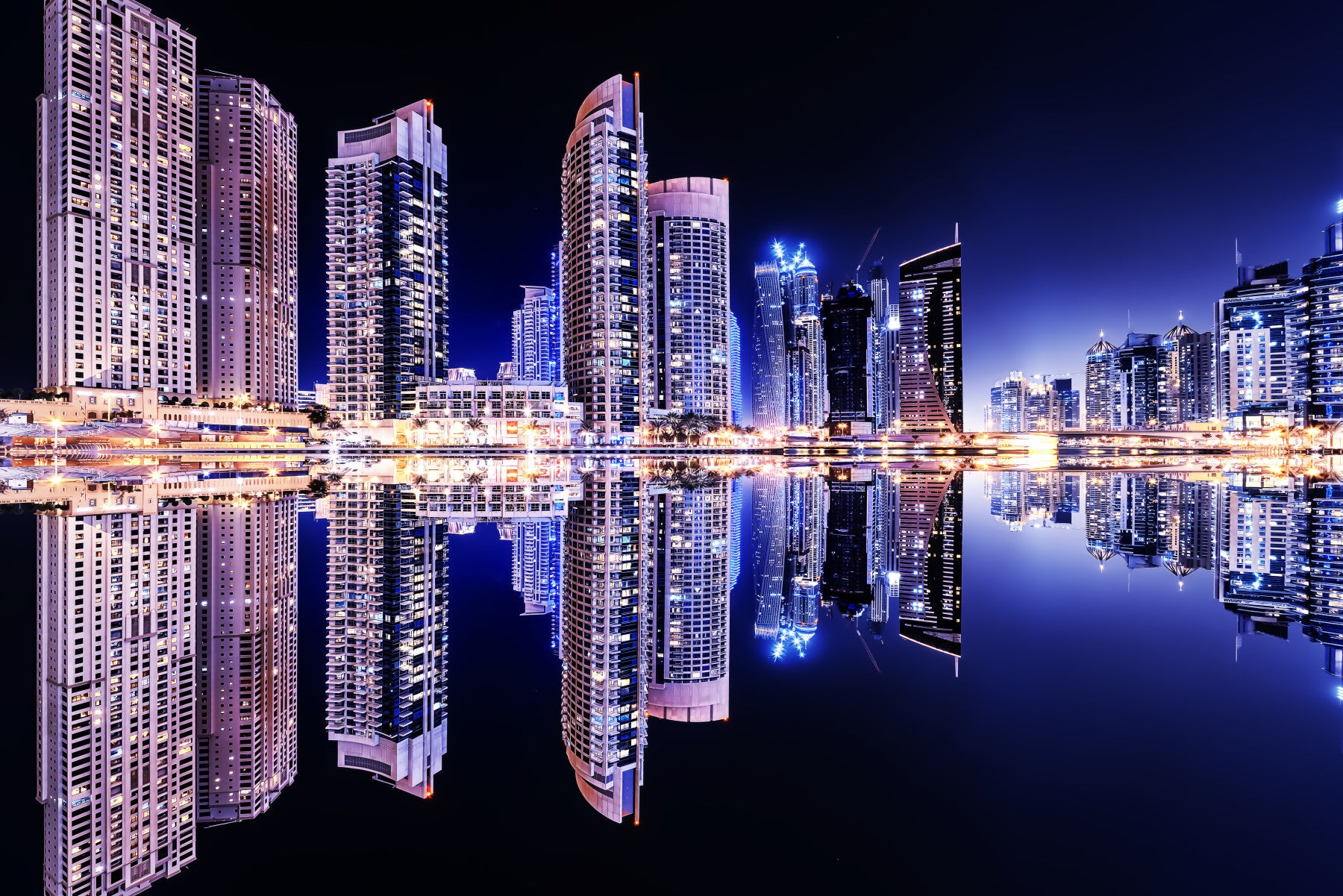 Cityscape Reflections Wall Mural