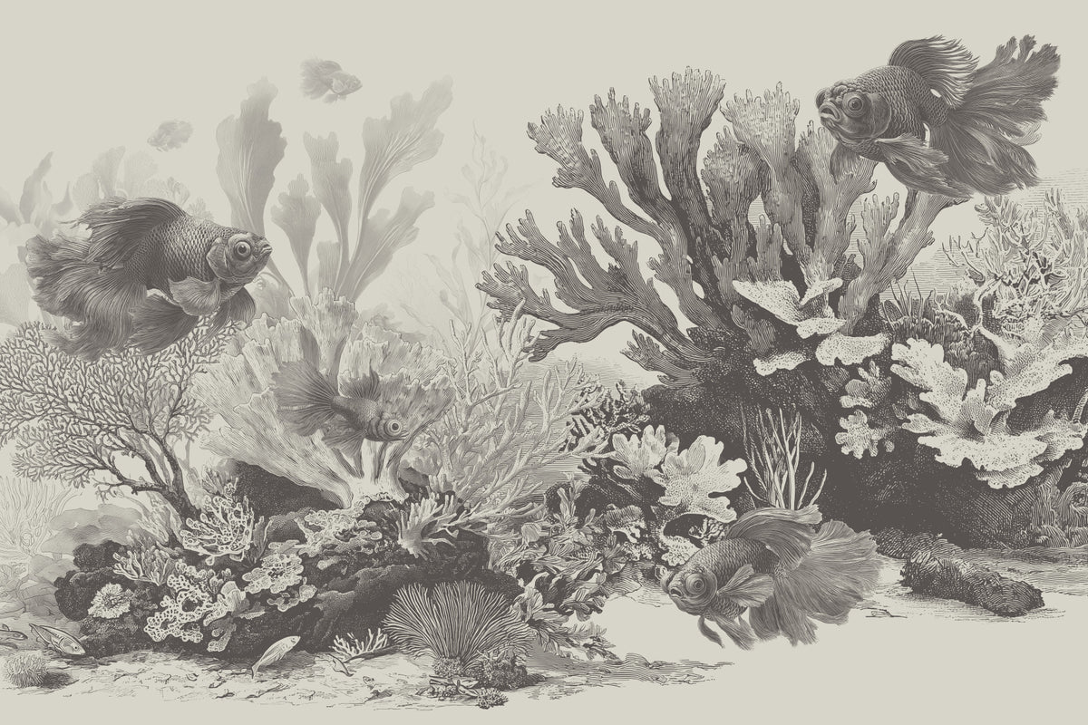 The Aquarium - Greige Wall Mural in your room — zoomed
