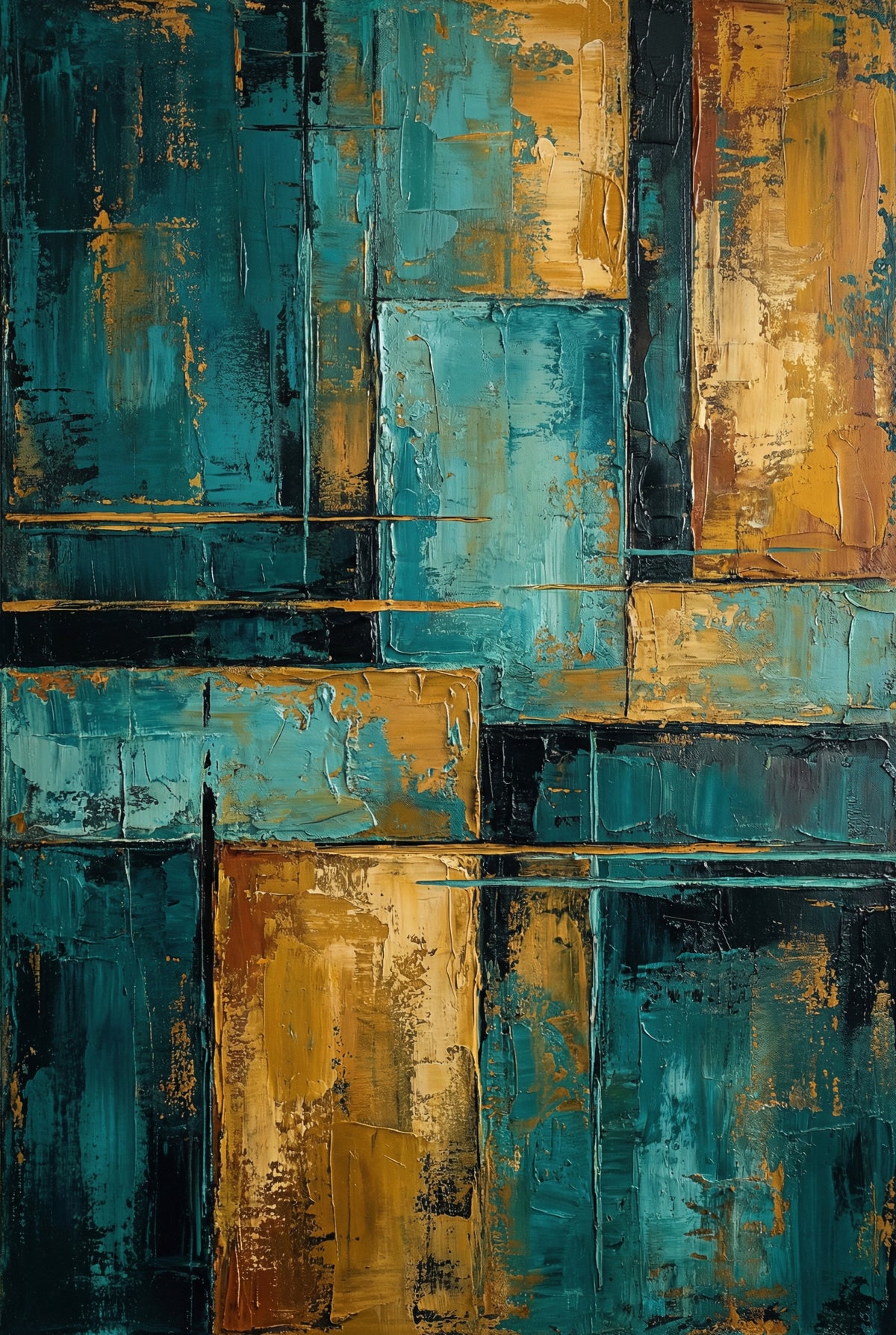 Gilded Blocks Wall Mural in your room — zoomed