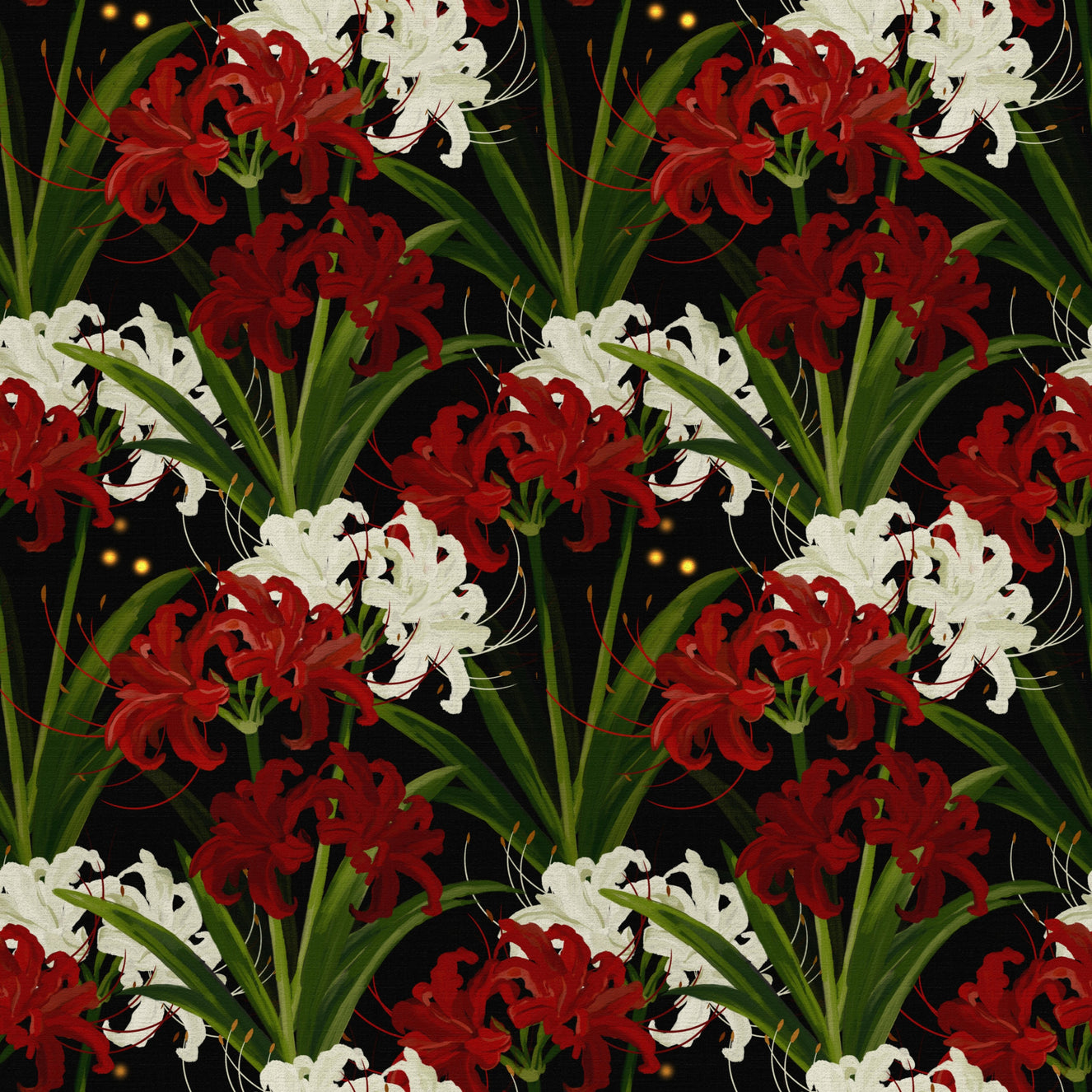 Lycoris Radiata Midnight Romantic spiderlily pattern Wallpaper⁠