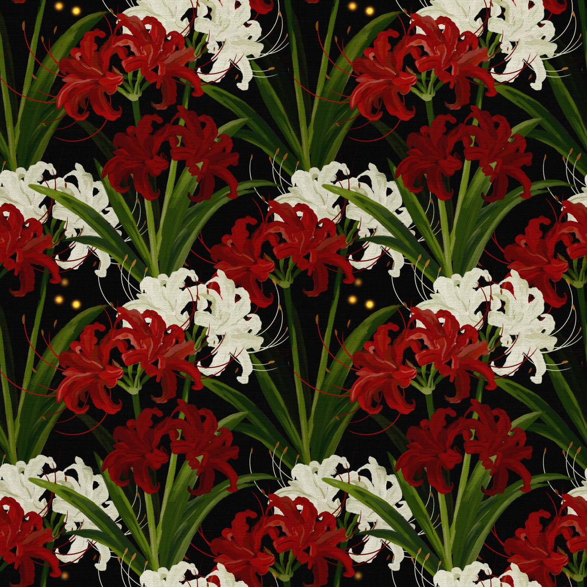 Lycoris Radiata Midnight Romantic spiderlily pattern Wallpaper⁠