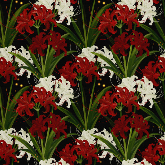 Lycoris Radiata Midnight Romantic spiderlily pattern Wallpaper⁠