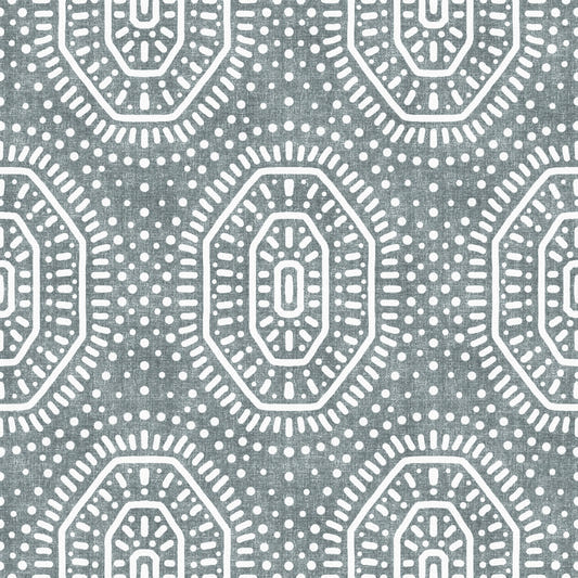 Boho Octagons Crochet Grunge Calming Blue Wallpaper⁠