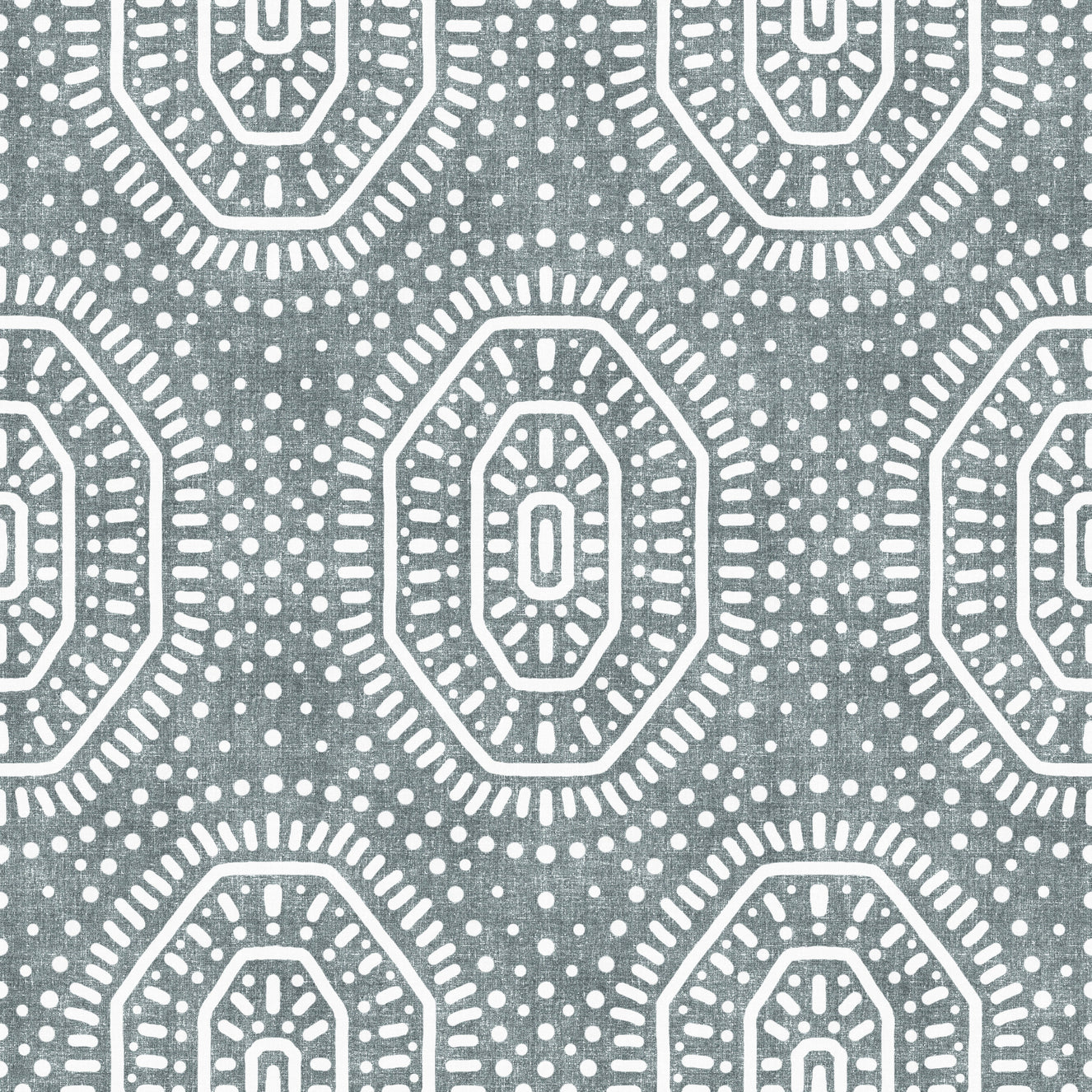 Boho Octagons Crochet Grunge Calming Blue Wallpaper⁠