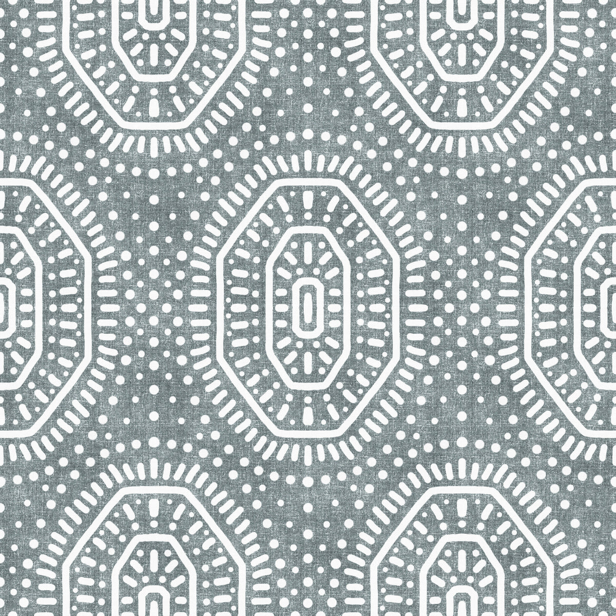 Boho Octagons Crochet Grunge Calming Blue Wallpaper⁠