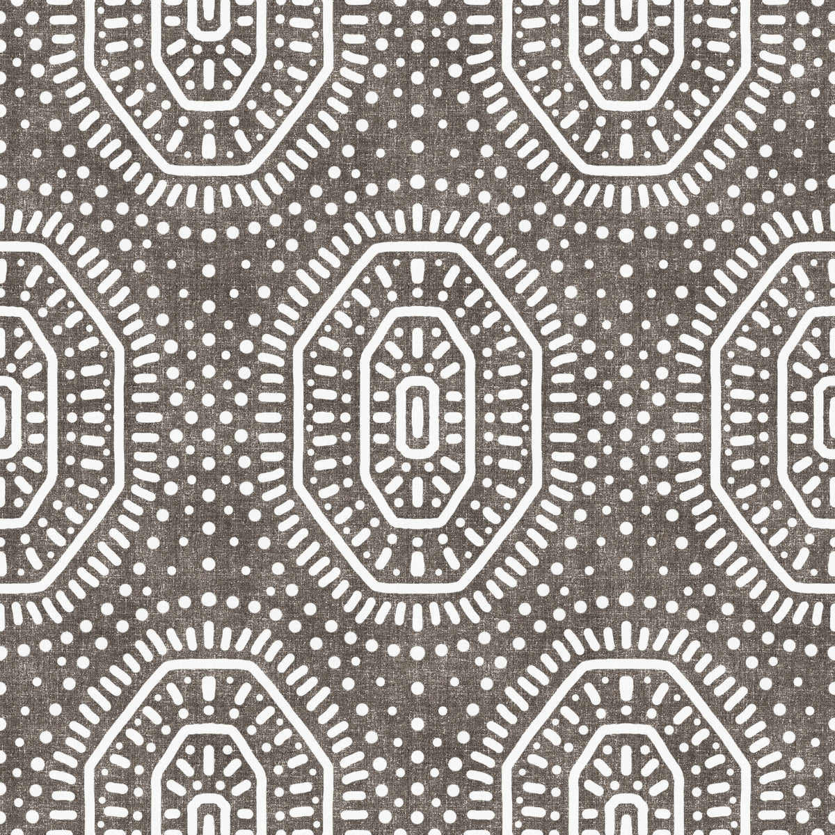 Boho Octagons Crochet Grunge Dark Bark Wallpaper⁠
