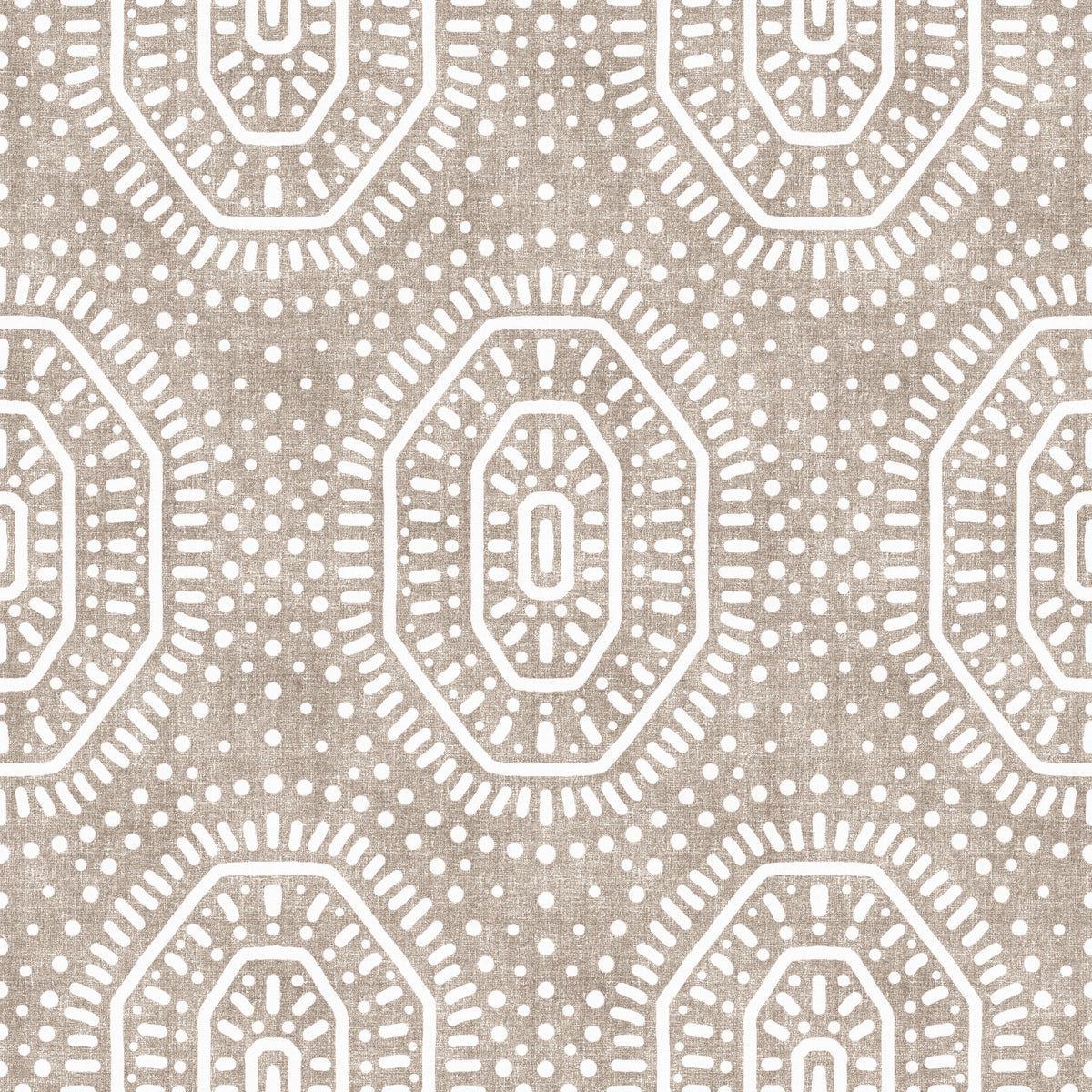 Boho Octagons Crochet Grunge Earthy Beige Wallpaper⁠ in your room — zoomed