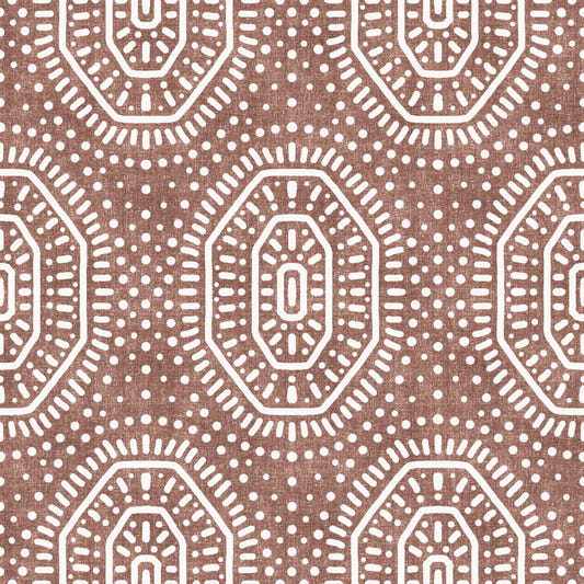 Boho Octagons Crochet Grunge Terracotta Red Wallpaper⁠