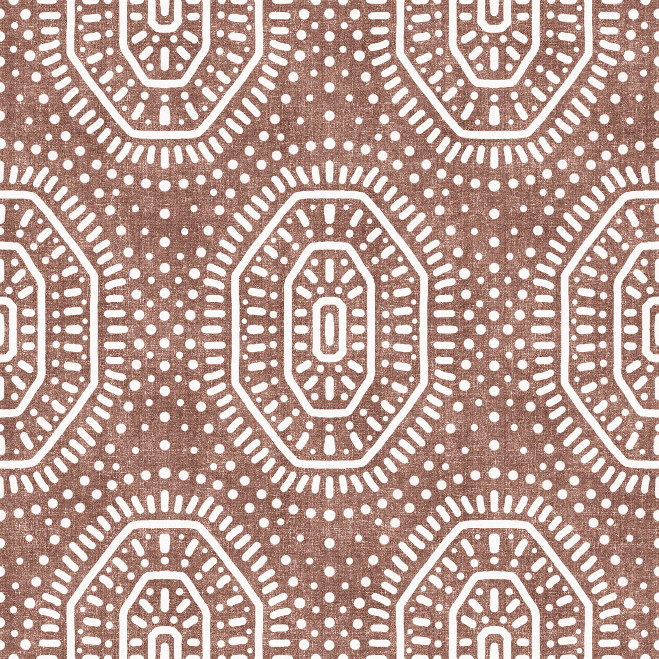 Boho Octagons Crochet Grunge Terracotta Red Wallpaper⁠