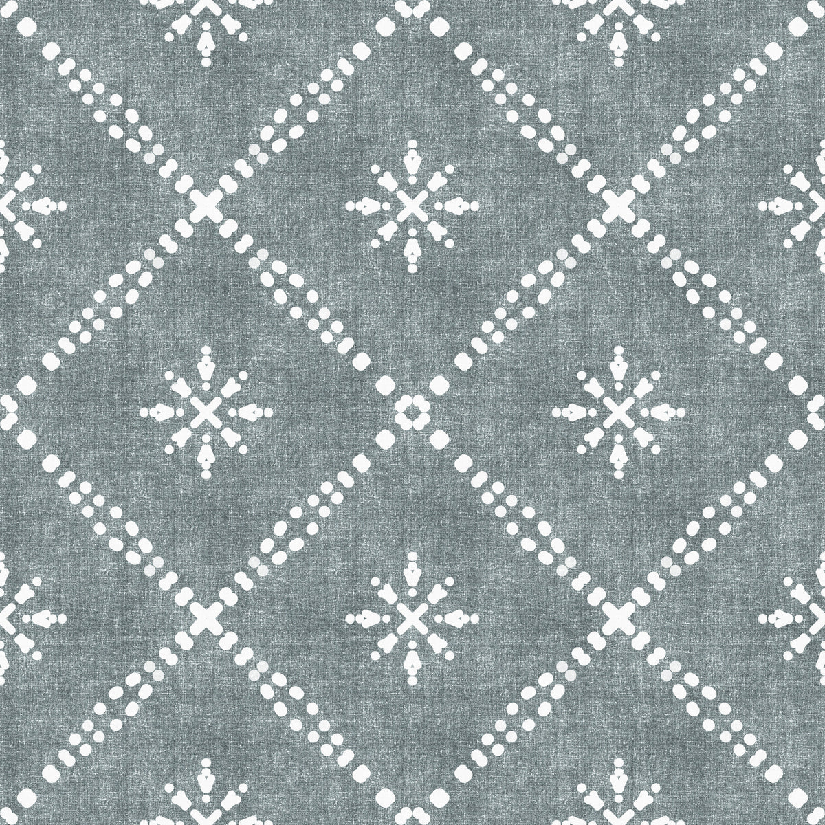Boho Dotted Lattice Grunge Calming Blue Wallpaper⁠