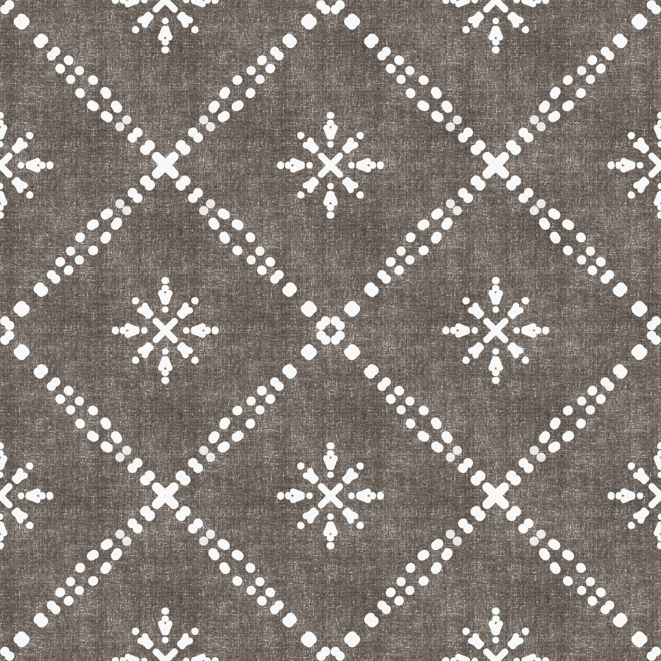 Boho Dotted Lattice Grunge Dark Bark Wallpaper⁠