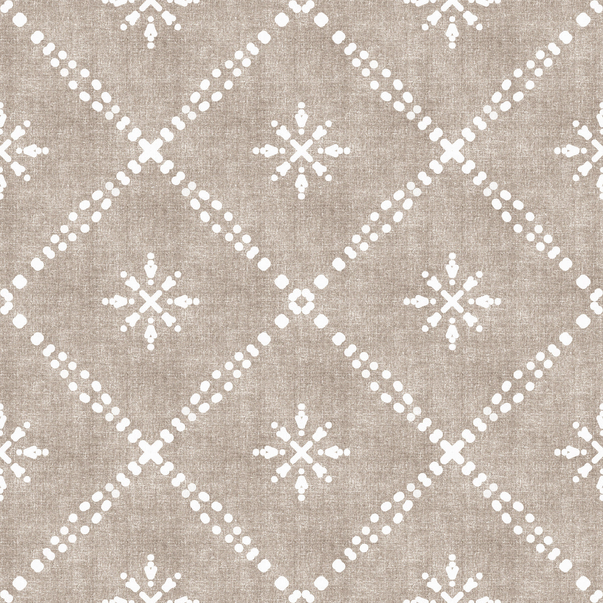 Boho Dotted Lattice Grunge Earthy Beige Wallpaper⁠