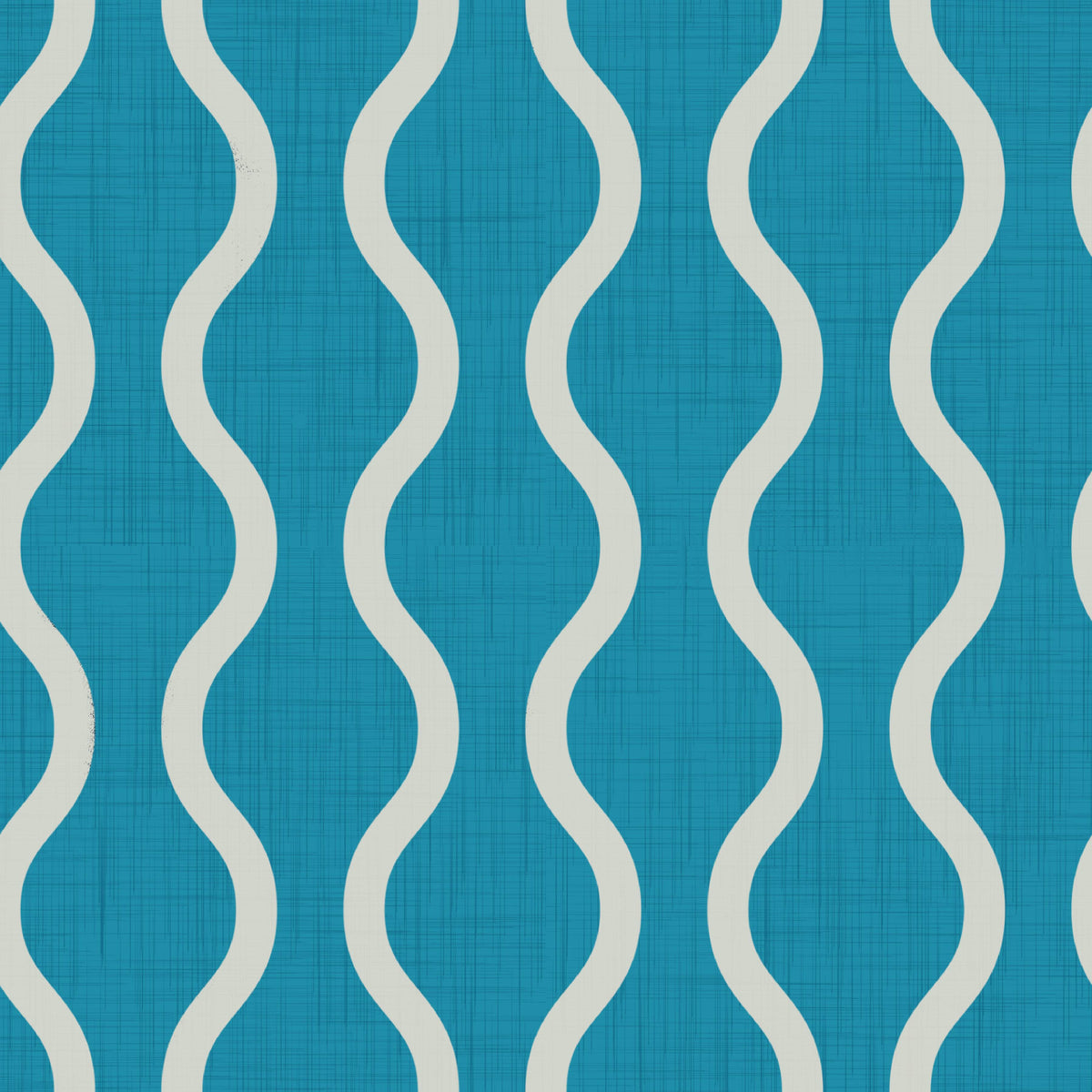 Cozy Scandi Folk Wavy Stripe Nordic Teal - Craft Stripe Wallpaper⁠
