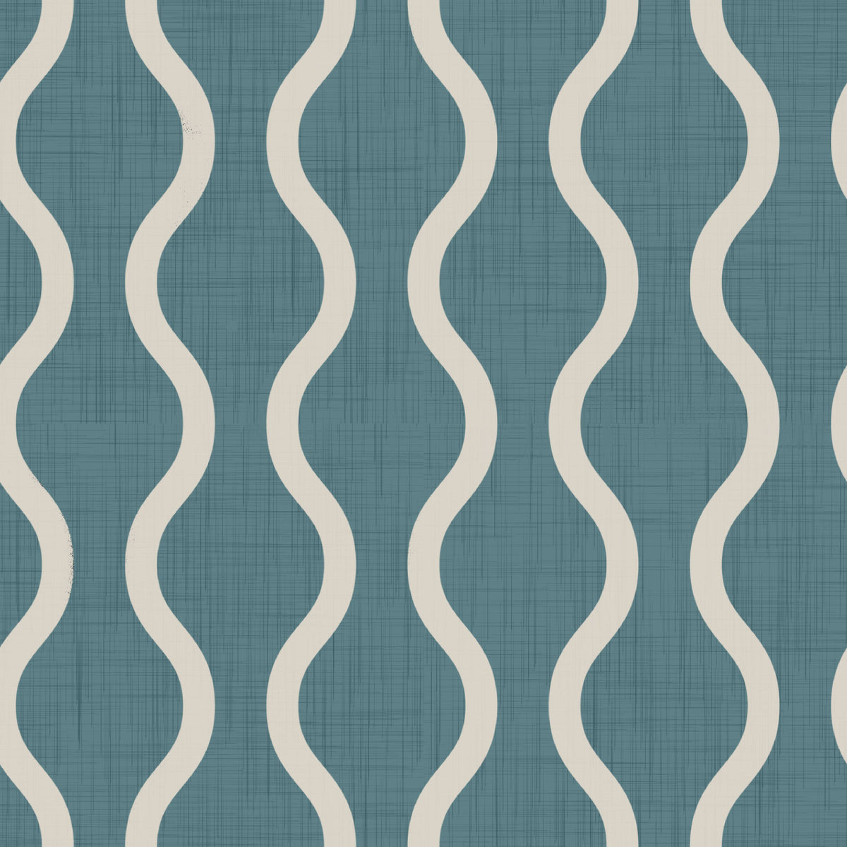 Cozy Scandi Folk Wavy Stripe Nordic Blue Grey - Craft Stripe Wallpaper⁠