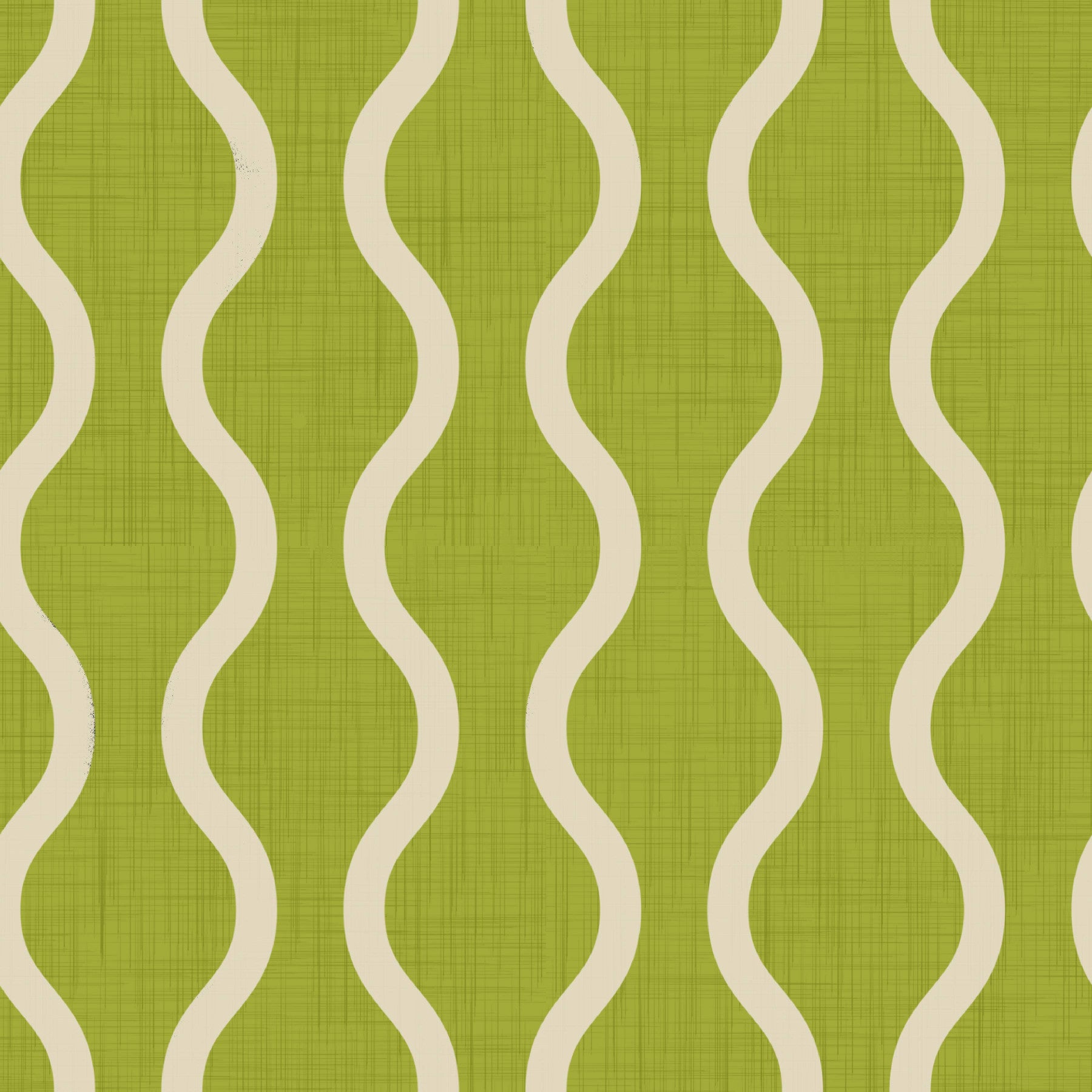 Cozy Scandi Folk Wavy Stripe Olive Chartreuse - Craft Stripe Wallpaper⁠