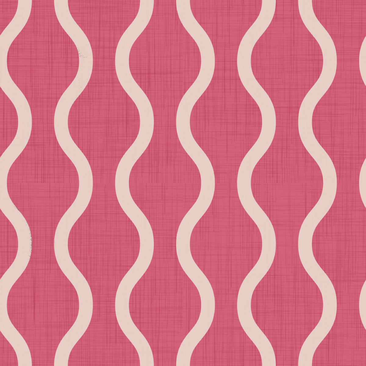 Cozy Scandi Folk Wavy Stripe Rose Clay - Craft Stripe Wallpaper⁠ in your room — zoomed