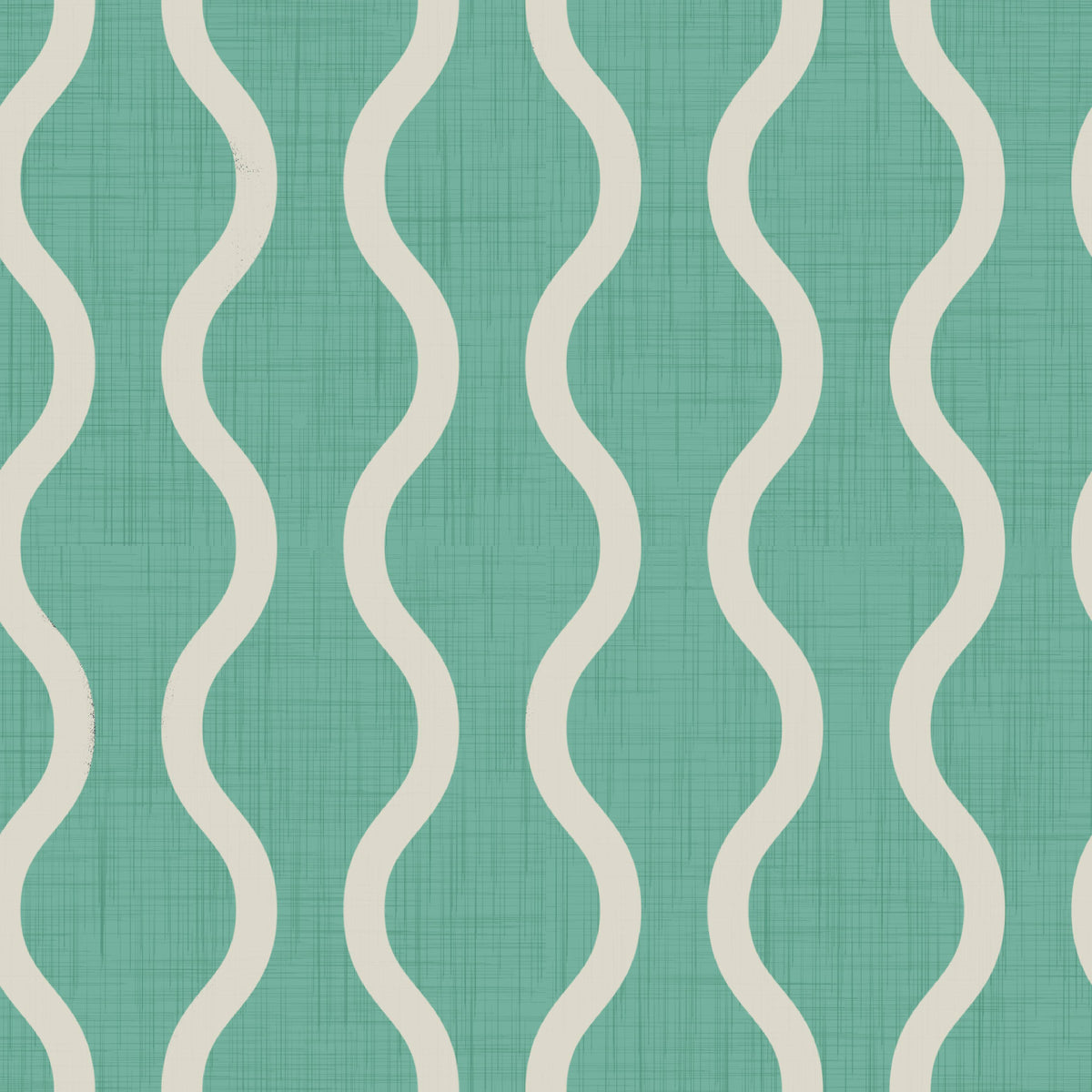 Cozy Scandi Folk Wavy Stripe Sage Mint - Craft Stripe Wallpaper⁠