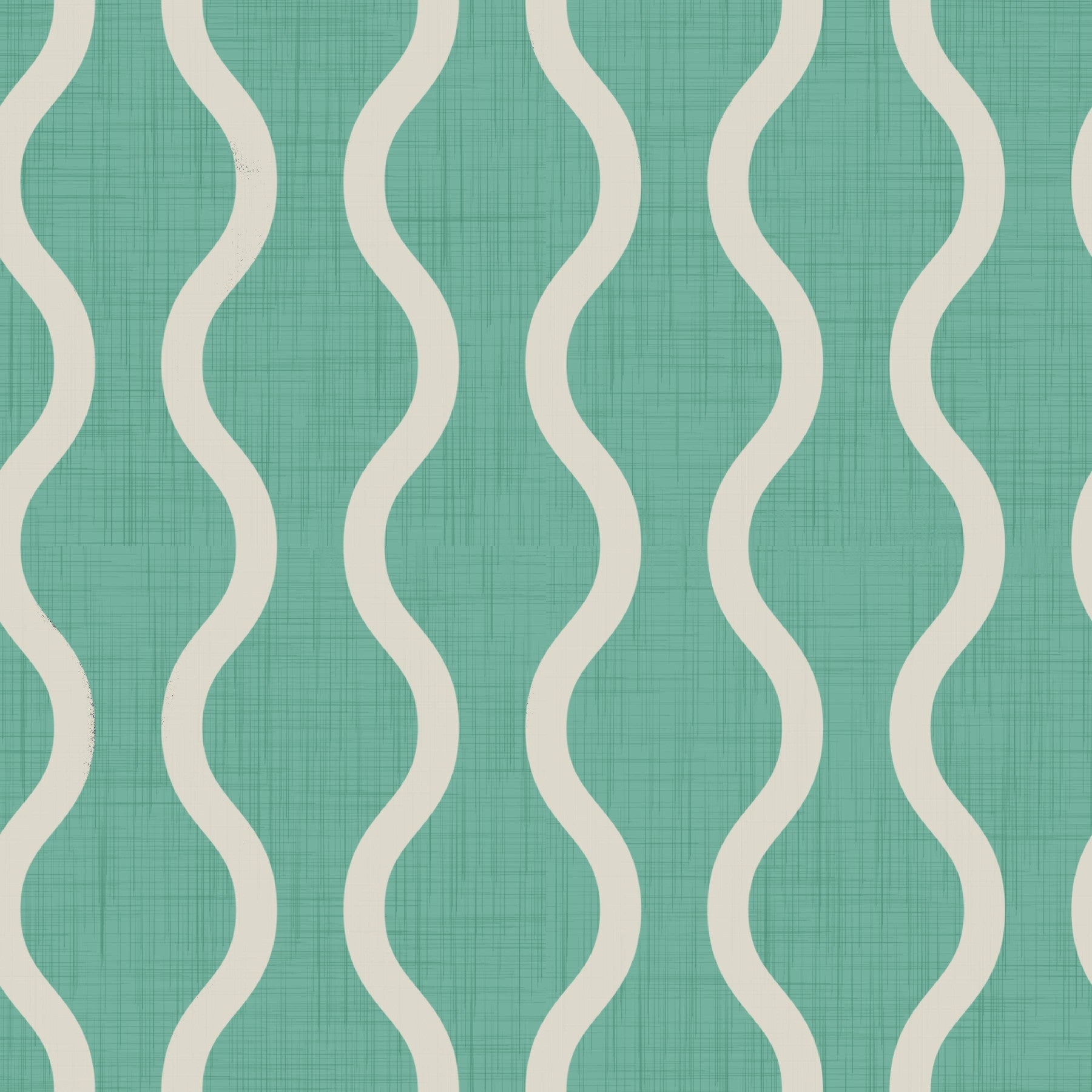 Cozy Scandi Folk Wavy Stripe Sage Mint - Craft Stripe Wallpaper⁠
