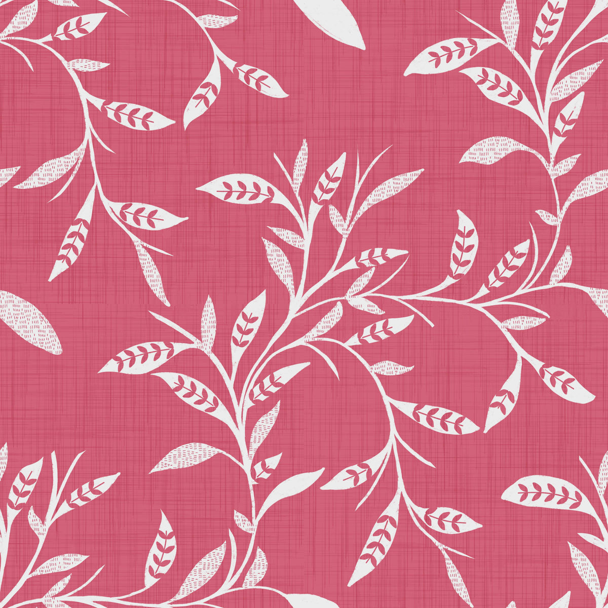 Cozy Scandi Folk Leaf Vine Rose Clay - Craft Blender Wallpaper⁠ in your room — zoomed
