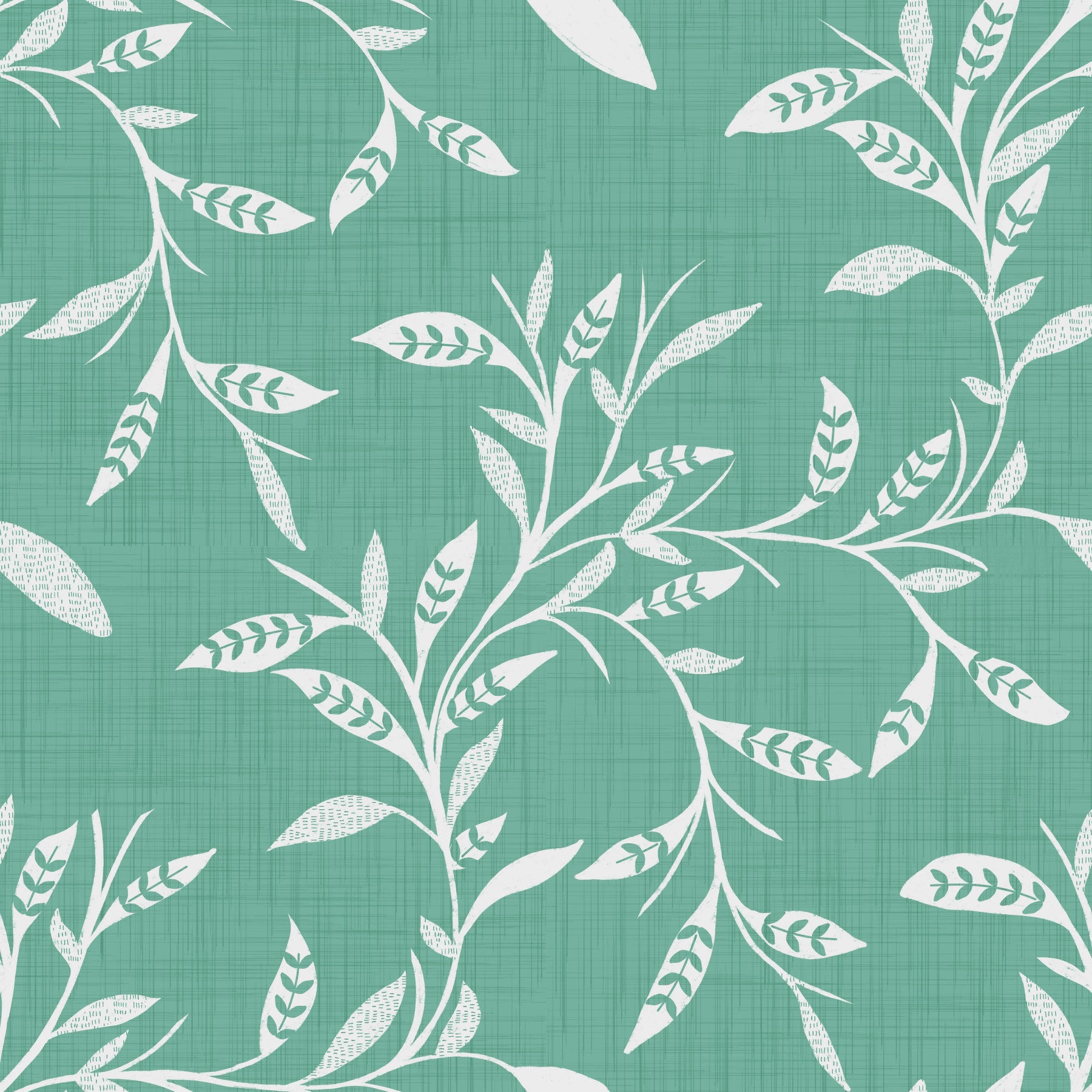 Cozy Scandi Folk Leaf Vine Sage Mint - Craft Blender Wallpaper⁠