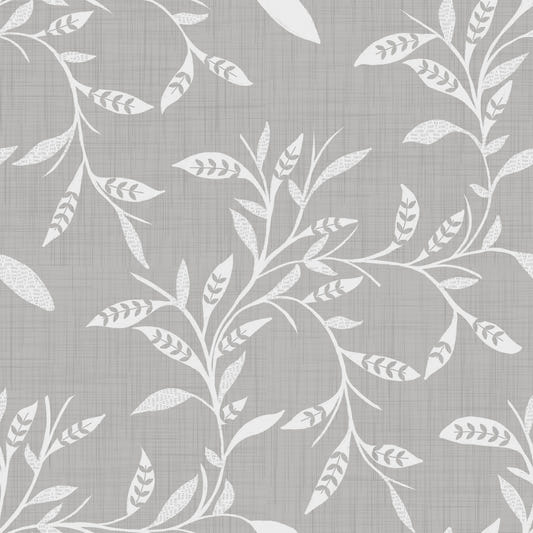 Cozy Scandi Folk Leaf Vine Warm Linen - Craft Blender Wallpaper⁠