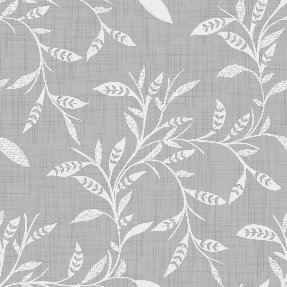 Cozy Scandi Folk Leaf Vine Warm Linen - Craft Blender Wallpaper⁠
