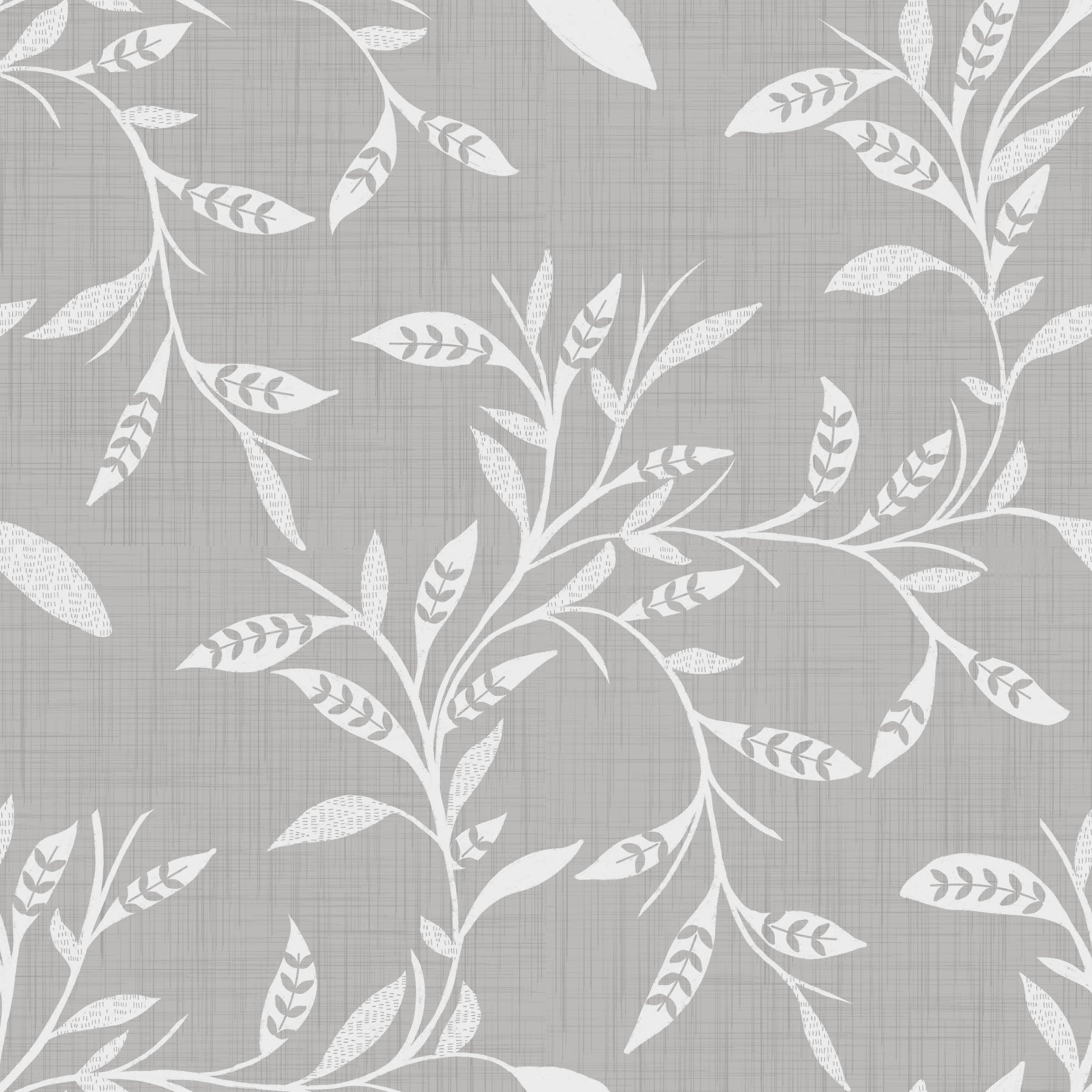 Cozy Scandi Folk Leaf Vine Warm Linen - Craft Blender Wallpaper⁠