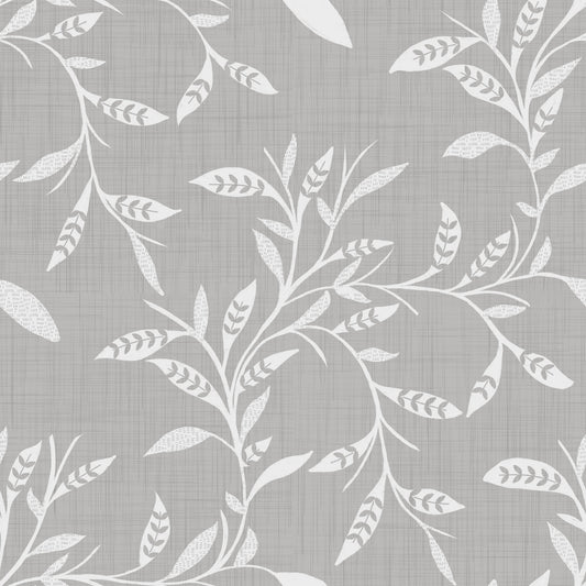 Cozy Scandi Folk Leaf Vine Warm Linen - Craft Blender Wallpaper⁠