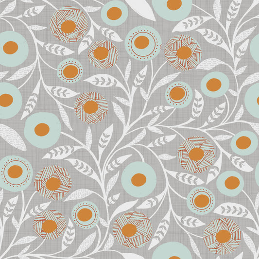 Cozy Scandi Folk Floral Warm Linen - Craft Botanical Wallpaper⁠