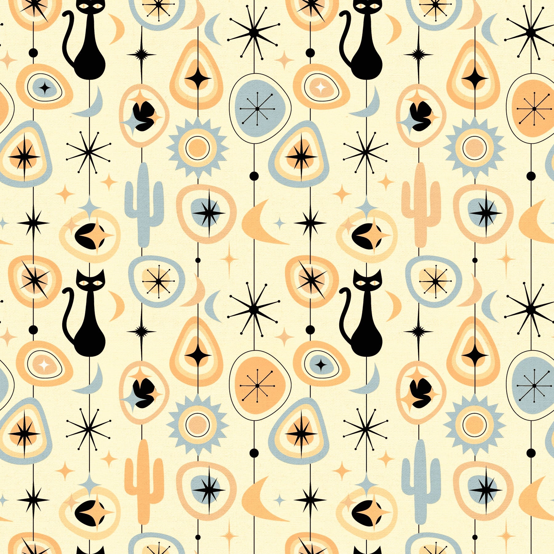 Vintage Atomic Desert Night Wallpaper⁠