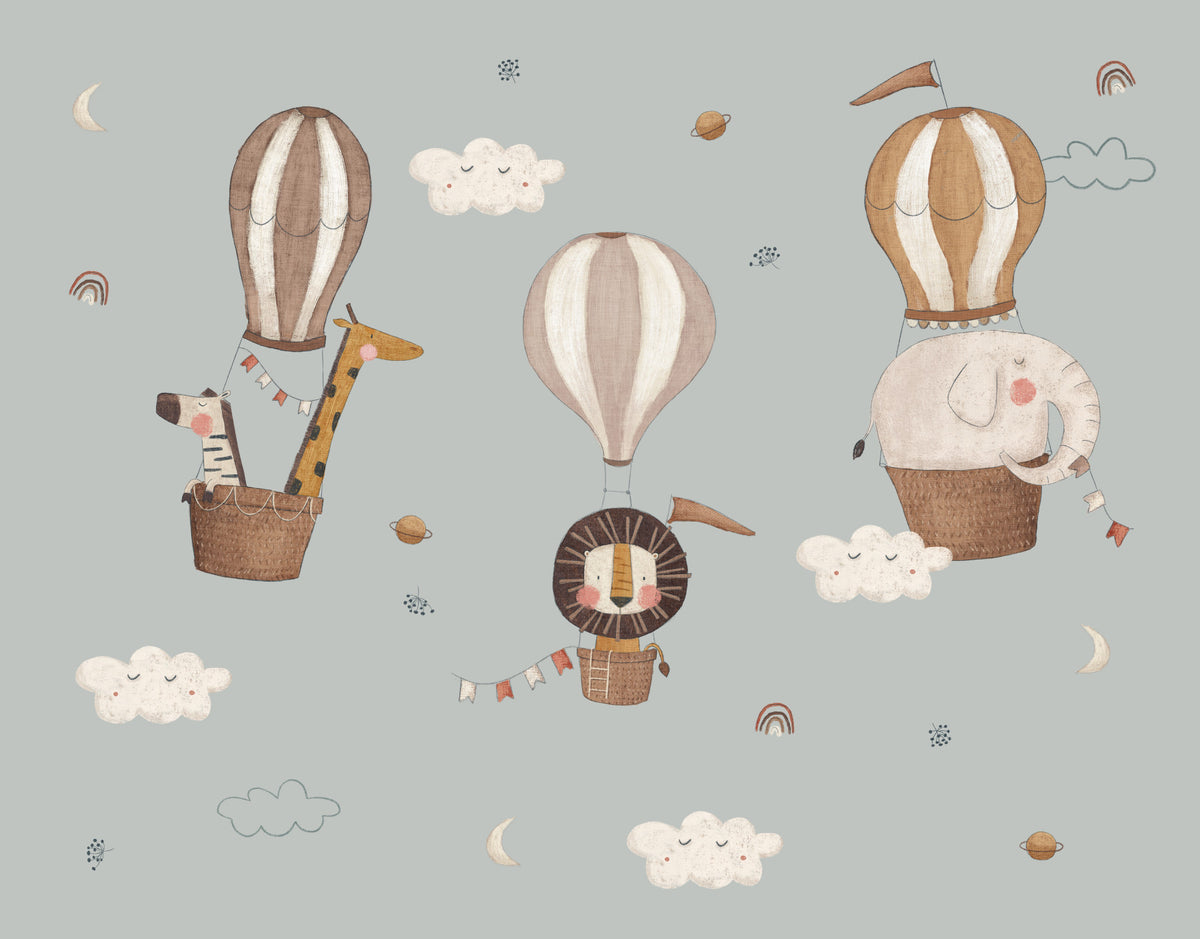 Nursery Hot Air Balloons Wall Mural