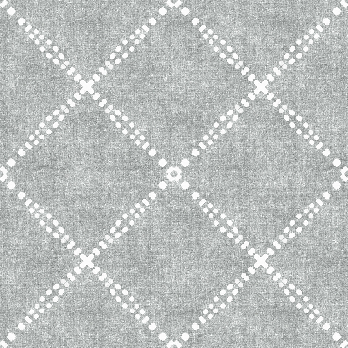 Boho Dotted Trellis Grunge Grey Clouds Wallpaper⁠