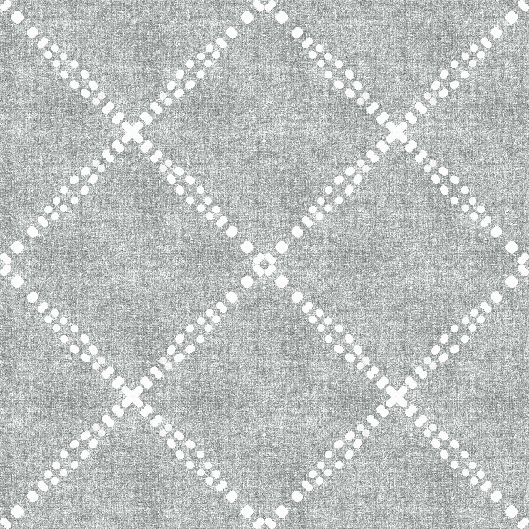 Boho Dotted Trellis Grunge Grey Clouds Wallpaper⁠